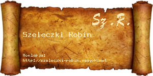 Szeleczki Robin névjegykártya